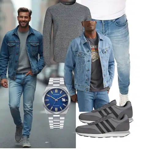 Jeans Blau/Hellblau/Schwarz Vintage Jacke/Kurze JeansJacke Lee kombinieren