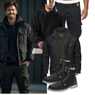 7/8-lang Outfit mit Dunkelblau/Schwarz/Blau/Khaki Indicode "Freizeit Outfit"