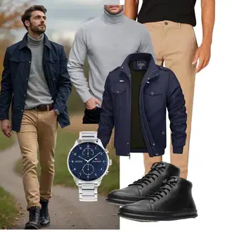 Date Winter Outfit mit COOFANDY "Freizeit Outfit"Look: Vatertag, Party, Schule, Wasen, Date