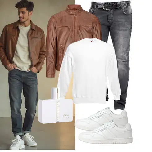 Braun/Orange KunstlederJacke/Leder BomberJacke/LederJacke/Vintage LederJacke TruClothing.com kombinieren