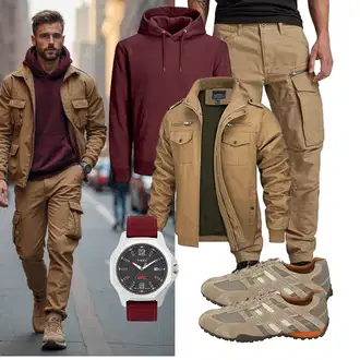 7/8-lang Outfit mit Khaki/Braun/Beige G-Star Raw "Freizeit Outfit"