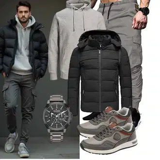 Elegant Outfit mit Khaki/Hellgrau/Grau/Dunkelgrün FreizeitHose/SportHose/Jogger Hose/FunktionsHose/CargoHose/Cargo-JoggingHose/Capri/Cargo Short Elegancity "Freizeit Outfit"Look: Schick, Uni, Goa, Stil, Hip Hop, Techno, Coole, Workwear, Casual, Schön, Smart Casual, Moderne, Unisex, Streetwear, Nahtlos, Elegant