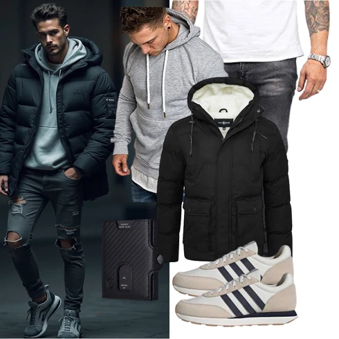 Schwarz 2in1 Jacke/Parka-übergangsjacke/Kapuzenjacke/Daunenjacke/Winter Parka/Puffer Jacke/Winterjacke Soulstar kombinieren