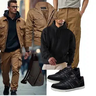 7/8-lang Outfit mit Khaki/Braun Wrangler Authentics "Freizeit Outfit"