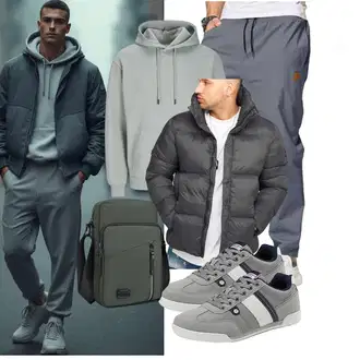Esthetische Outfit mit Grün/Hellgrau/Grau/Hellgrün/Blau/Hellblau Ausgefallener Hoodie/Sport Hoodie/Hoodie/Oversize Hoodie/Unisex Hoodie Jack & Jones "Freizeit Outfit"Look: Rad, Skater, Unisex, Rap, Oversize, Esthetische