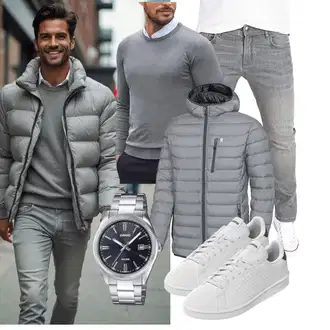 Freizeit Outfits Business Winter mit Grau COOFANDY "Freizeit Outfit"Look: Casual, Classic, Coole, Schön, GoGo, Goa, Chill, Stil, Business, Feine, Lagenlook