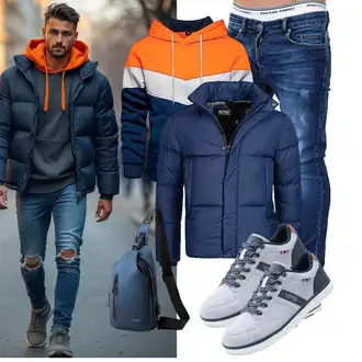 Outfit mit Rot/Orange/Mischfarben Gestreifter Pullover/KapuzenPullover/Unisex Hoodie/Vintage Hoodie/Hoodie/Sport Sweatshirt/Strick Hoodie/Ausgefallener Hoodie/Sport Hoodie Generisch "Freizeit Outfit"