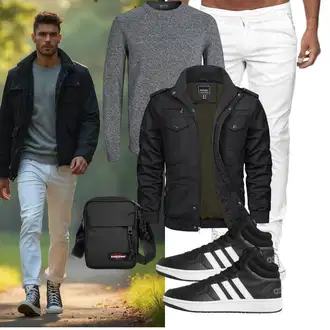Date Winter Outfit mit Schwarz/Dunkelgrün/Khaki/Dunkelgrau Uniformjacke/Jacke mit Seitlichem Reißverschluss/Cargojacke/Winterjacke/Herbstjacke/Militärjacke/Bomberjacke TACVASEN "Freizeit Outfit"Look: Wasen, Date, Pop Konzert, Schule, 18 Geburtstag, Geburtstag
