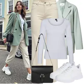 Outfit s Bílá/Krémová Sport Tréninková bota/Gymnastická bota/Běžecká bota/Tenisová bota/Bota na fitness Puma "Jarní Outfit"