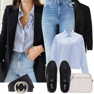Outfit sa Crna Tenisica s platformom/Niska Tenisica/Skate cipela/Kožna Tenisica Puma "Proljetni Outfit"
