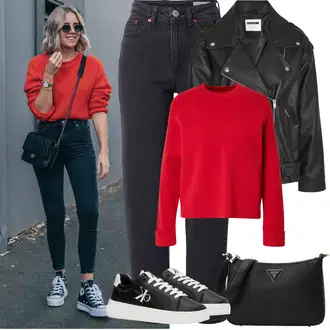Outfit sa Crna/Zeleno Tenisica s platformom/Kožna Tenisica/Tanka Tenisica/Niska Tenisica Calvin Klein Jeans "Proljetni Outfit"