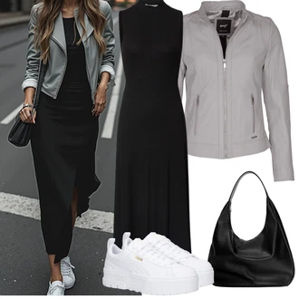 Outfit s Šedá/Bílá Teniska na platformě/Nízká Teniska Puma "Stylische Sommer Outfits"