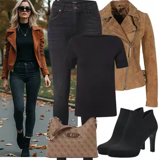 80tá léta Outfit s Šedá/Hnědá/Khaki/Béžová Bunda s Bočním Zipem/Kožené Bund Kožená vintage bunda/Bunda z Umělé Kůže/Motorkářské Bund/Kožené Bund/Motorkářská bunda Freaky Nation "Jarní Outfit"Look: Emo, Italský, Western, 80tá léta
