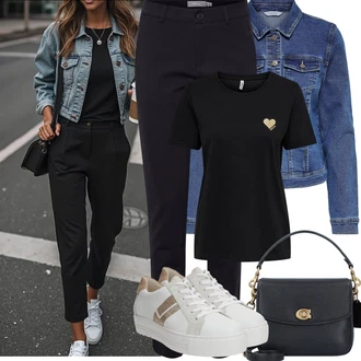Outfit s Tmavě modrá/Modrá/Světle modrá Džínové Bund/Krátké Džínové Bundičky Only "Stylische Sommer Outfits"