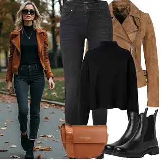 80tá léta Outfit s Šedá/Hnědá/Khaki/Béžová Bunda s Bočním Zipem/Kožené Bund Kožená vintage bunda/Bunda z Umělé Kůže/Motorkářské Bund/Kožené Bund/Motorkářská bunda Freaky Nation "Jarní Outfit"Look: Emo, Italský, Western, 80tá léta