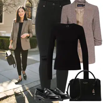 Outfity z džínu Zima s Černá Roláková Košile VERO MODA "Jarní Outfit"