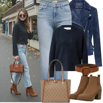 Outfit sa Smeđa Kožni Remen/Široki Pojas/Klasični Remeni/Ženski Opasak bez Kopče/Ležerni Remen Pieces "Proljetni Outfit"