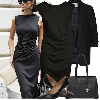 Outfit sa Siva/Zeleno/Crna/Smeđa Haljina Veći Broj/Tunika Kaffe "Proljetni Outfit"