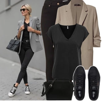 Carina Outfit sa Crna Nekategorizirano/Tenisica s platformom/Niska Tenisica/Skate cipela/Kožna tenisica Puma "Proljetni Outfit"