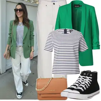 Východ Outfit s Hn?dá/Bé?ová/Bílá MICHAEL Michael Kors "Jarní Outfit"Look: Pracovní, Východ, Jízda na koni, Na Procházku