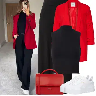 Outfit sa Crna/Smeđa Hlača Velika Veličina JdY "Proljetni Outfit"