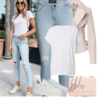 Outfity na podzim Estetika s Bílá/Béžová Teniska na platformě Puma "Jarní Outfit"Look: Estetika, Cool, Extravagantní, Hip Hop, Skater, Techno