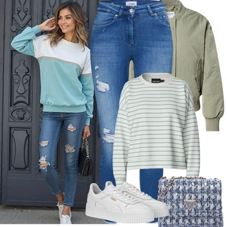 Carina Outfit sa Bijela/Bež Nekategorizirano/Tenisica s platformom Puma "Proljetni Outfit"