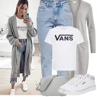 Outfit s Khaki/Světle zelená/Tmavě zelená/Bílá/Béžová/Zelená Bota Teniska na platformě/Tenisky s Bočním Zipem/Nízká Teniska/Letní tenisky/Teniska s dírkovaným vzorem/Plátěná teniska/Úzká teniska/Vintage teniska/Kožené tenisky Guess "Jarní Outfit"