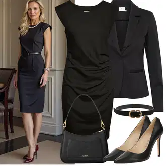 Outfit sa Crna/Zlatni Ležerni Remen/Ženski Opasak bez Kopče/Široki Pojas/Kožni Remen/Klasični Remeni Pieces "Proljetni Outfit"