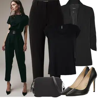 Outfit sa Crna Dugi Sako/Kožna jakna za muškarce/Sako Jakna/Oversize Sako/Sakoi za Bluzu/Sako od smokinga/Boyfriend Sako/Elegantni Sako/Kratki Sako/Kožna jakna za muškarce VERO MODA "Proljetni Outfit"