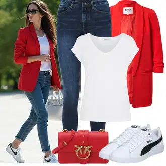 Sophia Outfit sa Svjetloplava/Tamnoplava/Plava Jeggings/Traper Tajice VERO MODA "Proljetni Outfit"