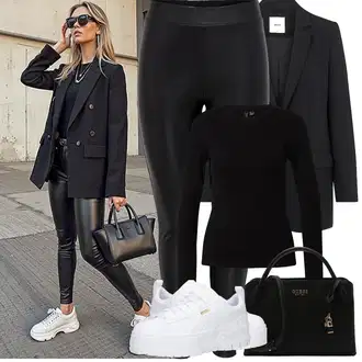 Kombinacije za festival dan na plaži sa Crna/Svjetloplava/Pink/Tamnoplava Object "Proljetni Outfit"Look: Škola, Koncer, dan na plaži, Korporativna zabava, Bar, Gala