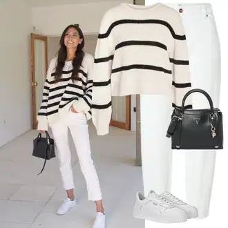 Outfity na podzim Estetika s Bílá/Béžová Teniska na platformě Puma "Lehký outfit"Look: Estetika, Cool, Extravagantní, Hip Hop, Skater, Techno