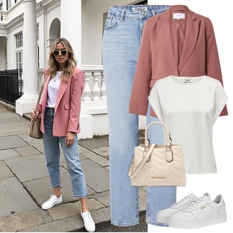 Carina Outfit sa Bijela/Bež Nekategorizirano/Tenisica s platformom Puma "Cool proljetni look"