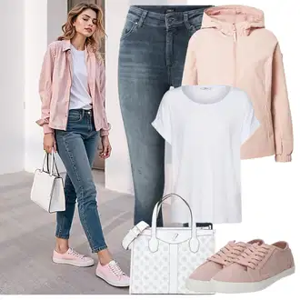 Kombinacije za jesen S oblinama sa Siva/Krem/Bijela Majica I Top Veći Broj/Bluza Veći Broj/Tunika Only "Cool proljetni look"