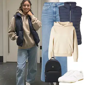Zvonové kalhoty Outfit s Světle modrá Džíny Džín s Širokou Nohavicí/Dámské Džíny s Délkou 7/8/Zkrácené Džíny/Vintage Džíny/Džíny Volného Střihu/Dad Džíny/Pánské tričko/Džíny s Rozparkem/Zvonové Džíny/Džíny Culottes Only "Cool vzhled na jaro"