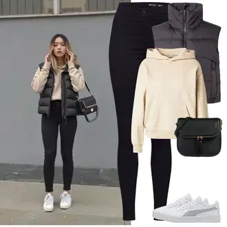 Outfit sa Crna/Tamnoplava Samtaste Tajice/Traper Tajice/Tajice visokog Struka/Jeggings/Pletena Tajica/Podstavljena Tajica/Oblikovana Tajica/Kožna Jakna/Treggings/Tople Tajice Noisy may "Lagana odjeća"