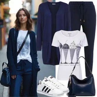 Jubilej outfit mit Bela/Krem Superge Nizka/Platnena superga/Ozka superga/Usnjene superge/Plato-Sneaker Hugo "Hladnejši videz za pomlad"Look: 40. rojstni dan, Bar, Dan plaže, Poroka, Šola, Pop koncert, Pogreb, Jubilej, Rave, Electro