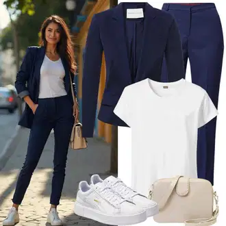 Outfit s Tmavě modrá Lidové Sako/Kožená bunda pro muže/Dvojřadový Sako/Elegantní Sako Polo Ralph Lauren "Jedinečný volnočasový outfit"