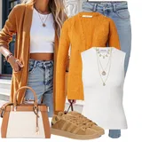 Outfity s "mom" džínami Plnější Postavou pro ženy image