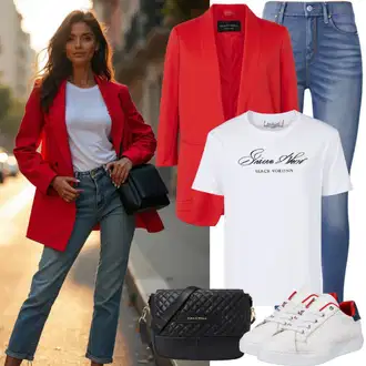 Seksi kombinacije sa Plava/Tamnoplava Traperice Kožna Jakna/Kožne jakne/Traperice s Rupom/Traperice s Prorezom/Push-up Traperice/Čizma do Gležnja levi's ® "Modni proljetni outfit"