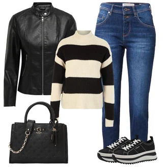 outfit mit Fini Pleteni Pulover Only "Obleka za pomlad"