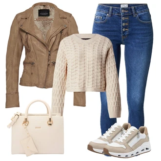 Polnejša outfit mit Khaki/Siva/Rjava/Bež Plašč/Jakna Oakwood "Obleka za pomlad"
