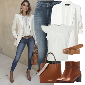 Outfit sa Plava/Tamnoplava Kožna Jakna/Slip-on Traperice/Bikerske Traperice/High Waist Traperice/Termo Traperice/Push-up Traperice/Kožne Cipele/Muška Kožna Jakna/Zimska jakna/Traperice Slim Kroja/Čizma do Gležnja/Traperice s Prorezom Only "Proljetni outfit"