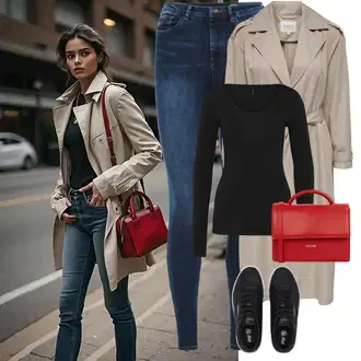 Outfit sa Crna Tenisica s platformom/Niska Tenisica/Skate cipela/Kožna Tenisica Puma "Proljetni outfit"