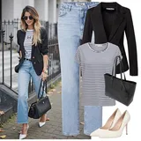 Černá Dlouhá Vlněná Saka Outfity image