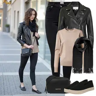 Outfit sa Crna/Krem/Bež Espadrila mula/espadrila/Tenisica bez vezica TOMS "Cool proljetni look"