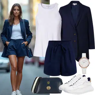Outfity pro sport Cool s Bílá Bustierový Top Gina Tricot, Modrá/Tmavě modrá Klasická Taška Přes Rameno/Malá Taška/Brašna/Sportovní Taška Přes Rameno Tommy Hilfiger "Perfektní pro jaro"Look: Lehký, Cool, Disko, Old Money, Bezešvé, Skromné, Unisex, Rad, Šik, Klasické, Elegantní, Krásný