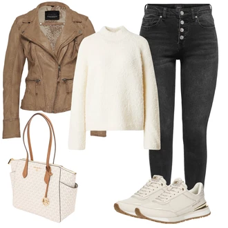 Polnejša outfit mit Khaki/Siva/Rjava/Bež Plašč/Jakna Oakwood "Popoln videz za pomlad"
