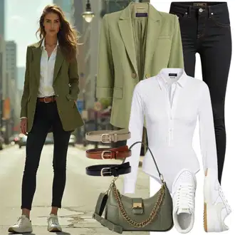 Outfity do kanceláře Pracovní pohovor s Bílá/Krémová Halenka se Stojatým Límcem/Žehlení odolná blůza/Blůza s nášivkou na lokti/Blůza s knoflíčkem/Crash blůza/Halenkové Body/Halenka s Dlouhým Rukávem/Oversize Halenka/Slip-on Halenka/Oversize Muselínová Blůza/Businessová Halenka VERO MODA "Praktický vzhled"